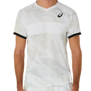 Cool Layer Wear Weekend Style Trend Asics Match Graphic Short Sleeved Men Top - Brilliant White