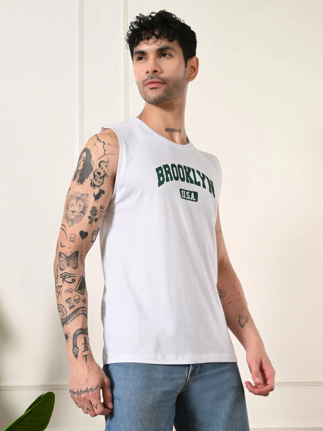 FlexibleFit Stream Fit Easy-wear BrooklynUSA Cotton Sando ?C White