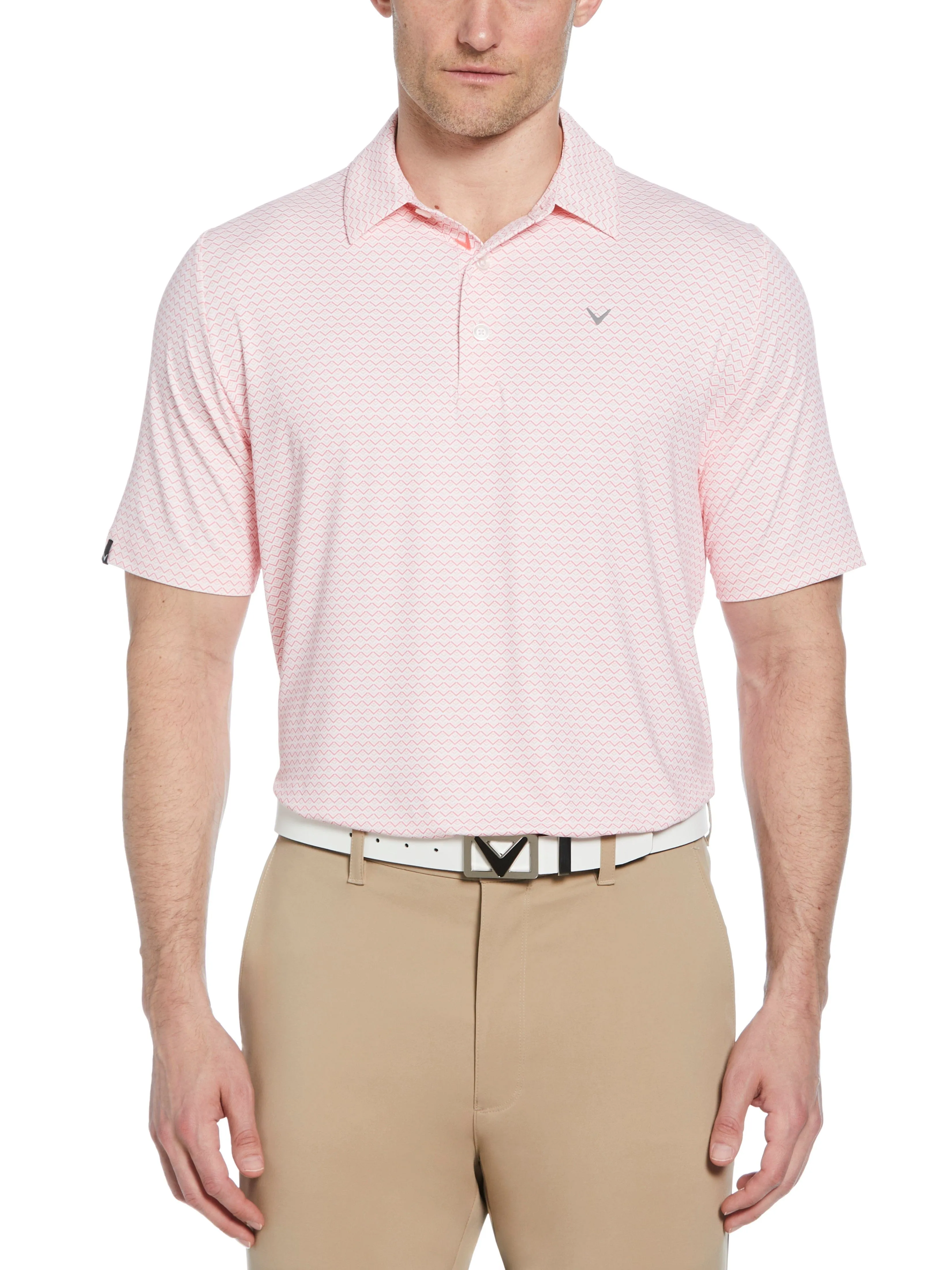 ComfortStretch Collar Mens Chevron Printed Polo