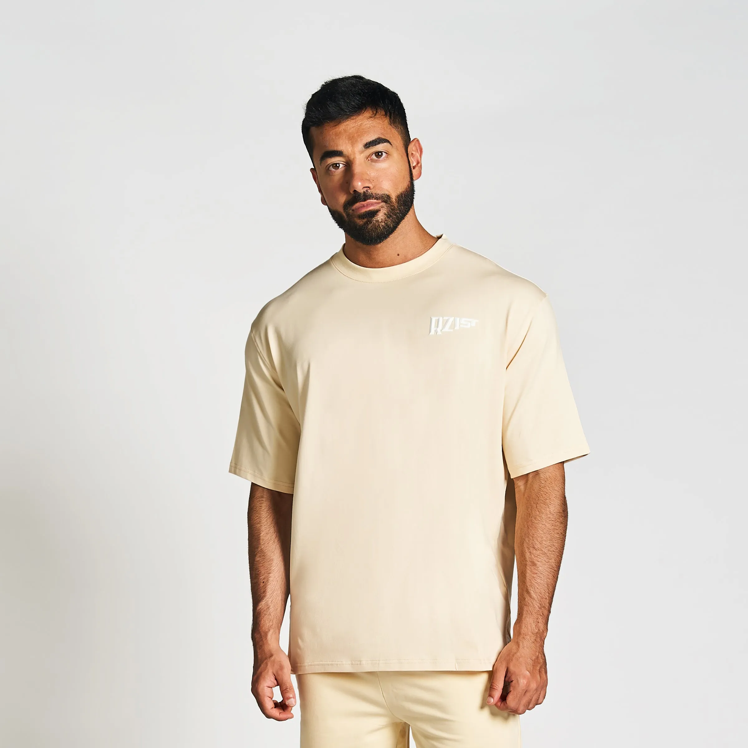 Never Settle Oversized Drop-Shoulder Tee - Macadamia Casual Vibe HighThreadCount