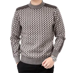 West Louis? Autumn Plaid Pattern Knitted Sweater Ultraviolet Protection