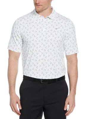 Mens All Over Chevron Printed Polo Fashionable Wear Street Wear