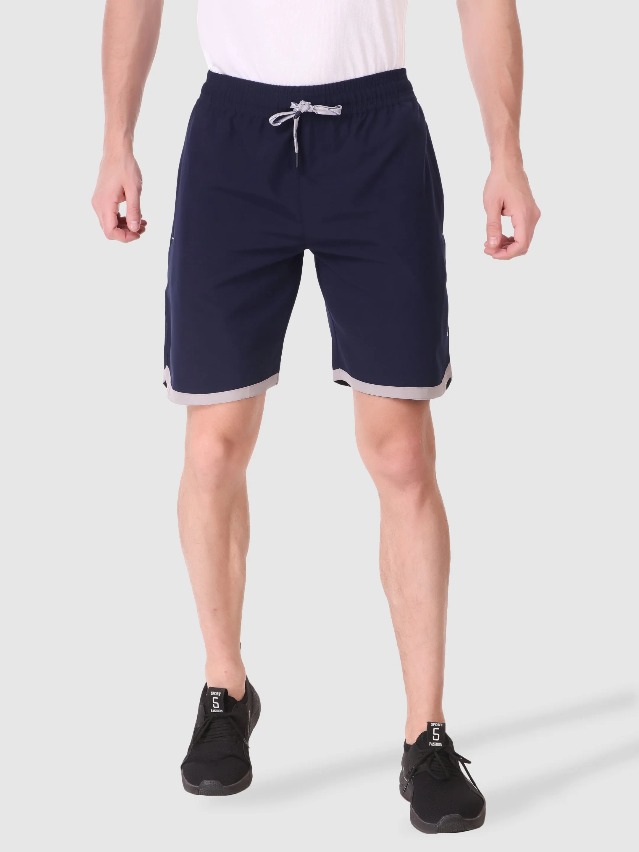 StretchWaistband Men's Securely Pocketed Active Shorts - Navy Blue