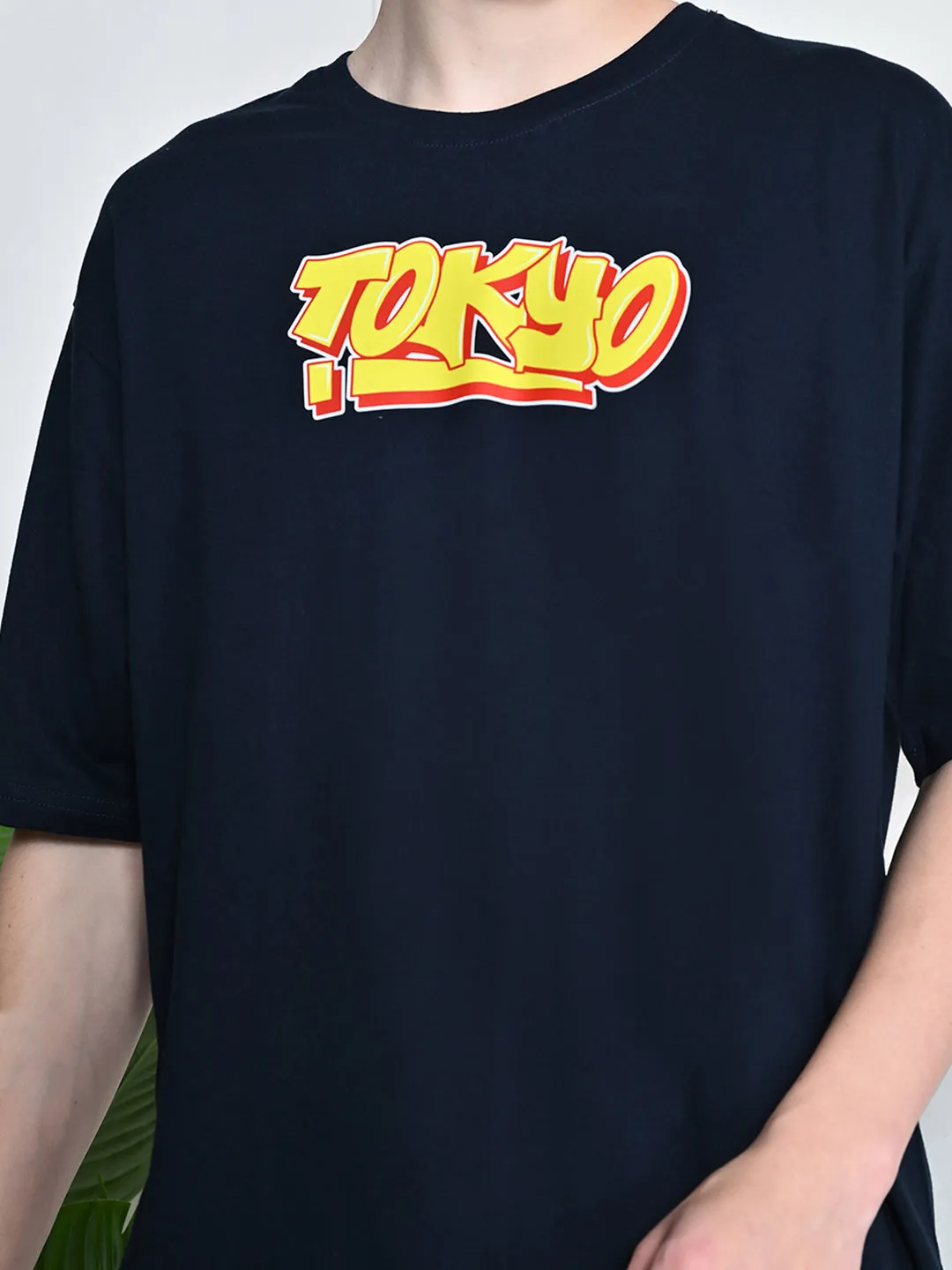 VintageWashEffect Everyday 100% Cotton Tokyo T-shirt ?C Navy Blue