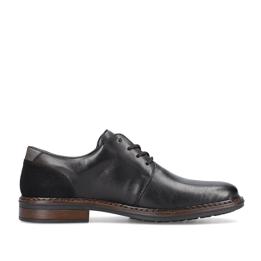 Mens Rieker Dustin 01 in Nero/Schwarz/Smoke Seamless Fit Work Commute