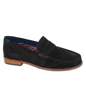 Roamers Mens Slip On Casual Suede Loafer Heart Glow