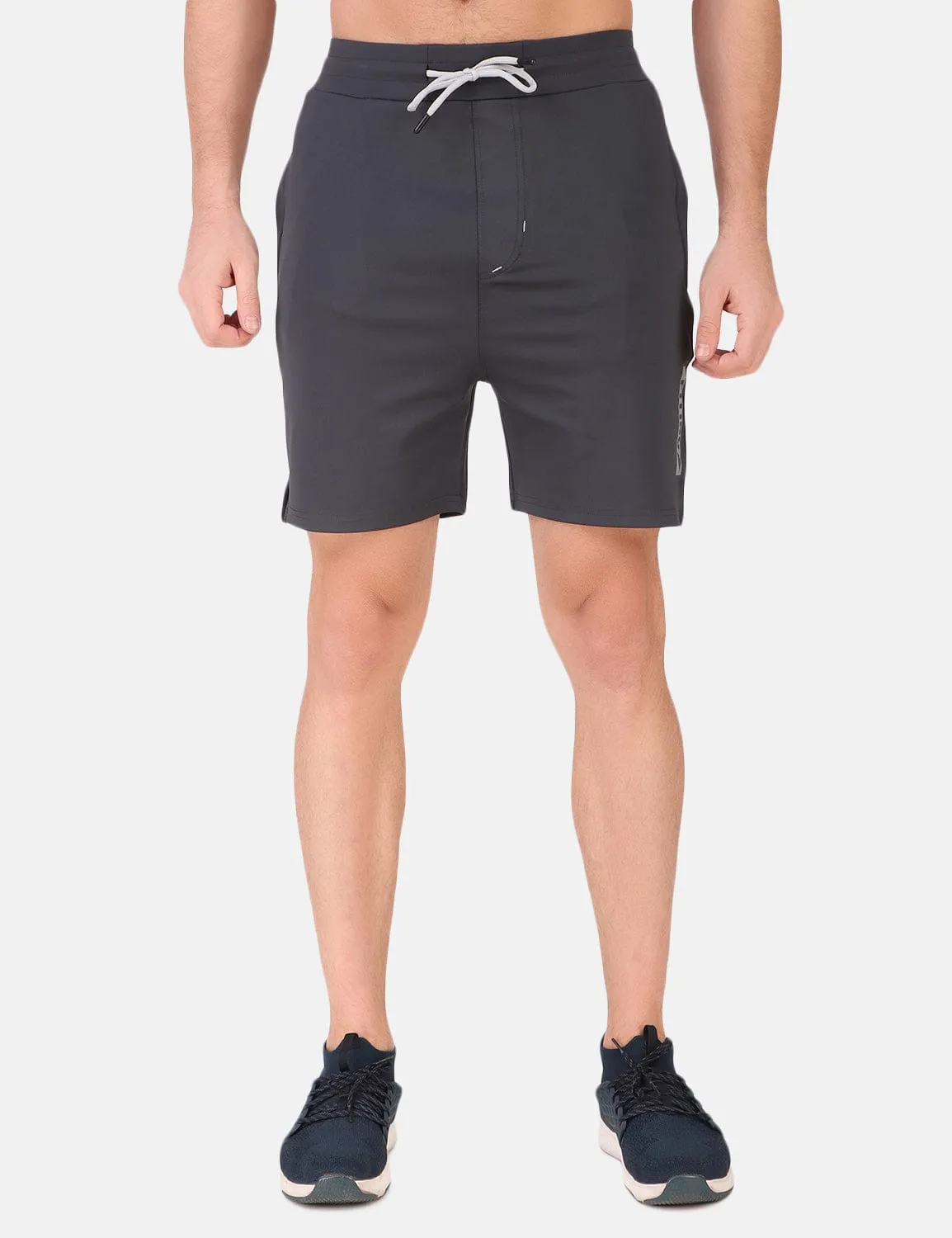Performance Stretch Workout Shorts - Grey Breathable fabric Sporty Vibe Wear