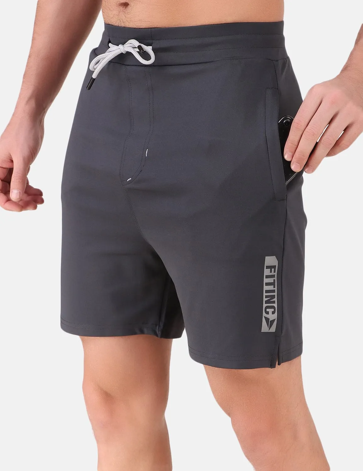 Performance Stretch Workout Shorts - Grey Sport Comfort Fit