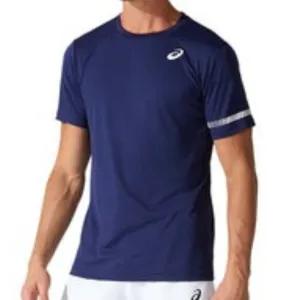 Asics Court SS Tee - Peacoat Reinforced Shoulder Seams Cozy Layering