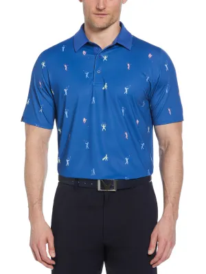 Mens Time Lapse Print Polo Classic Wear