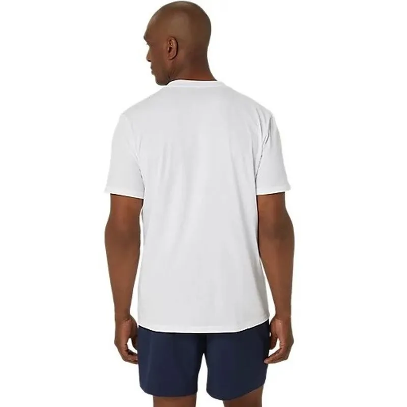 ASICS Mens Spiral Embroidery Tee Stretchable Fashion-Forward Look