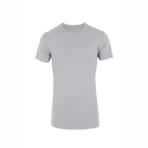 Breathable Mesh Panels Men's Workout Short Sleeve Dry Fit Top L.Grey