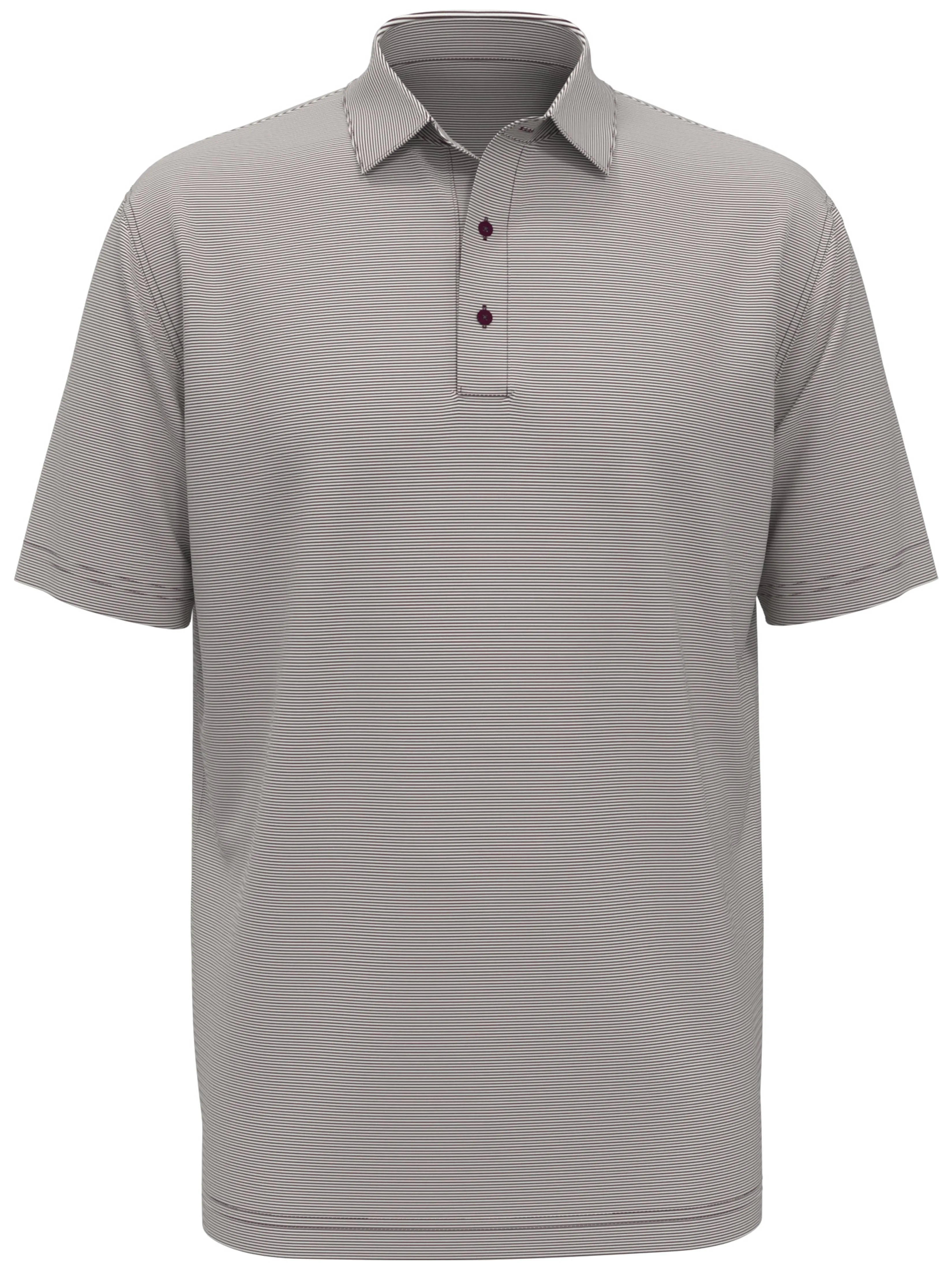 Mens Fine Line Stripe Golf Polo NonChafing Seam Placement
