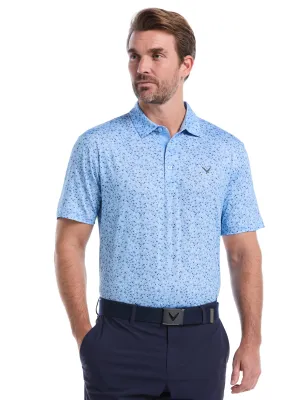 Mens Confetti Chevron All Over Polo Timeless Wear Mesh Lined Back