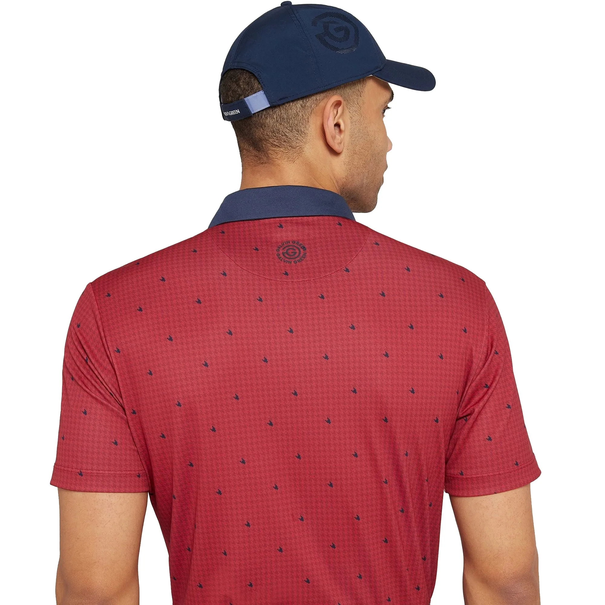 Sleek Wear EasyCare Textile Galvin Green Marley Breathable Golf Polo Shirt - Red/Navy