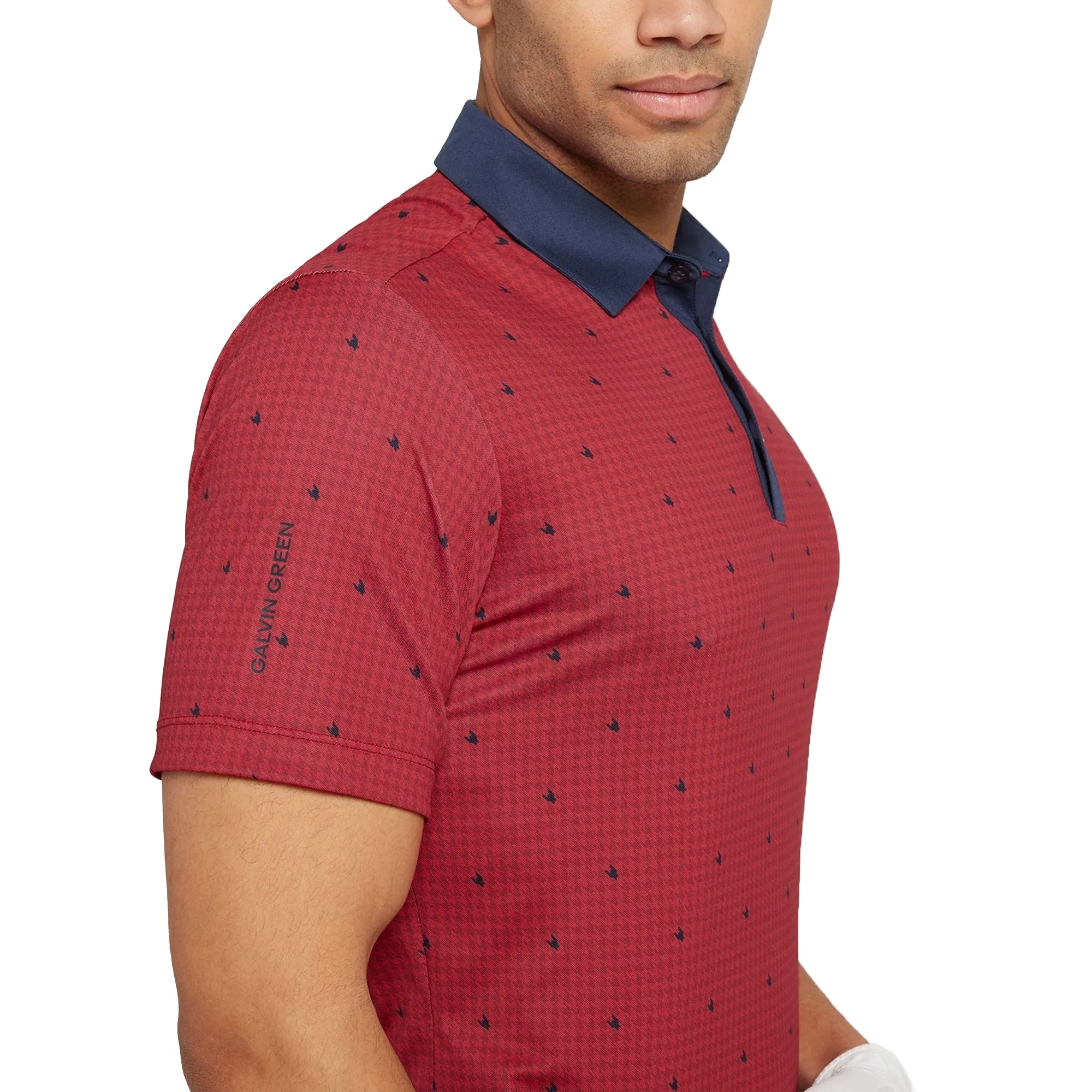 Galvin Green Marley Breathable Golf Polo Shirt - Red/Navy Tagless Neck Label Comfy Comfort