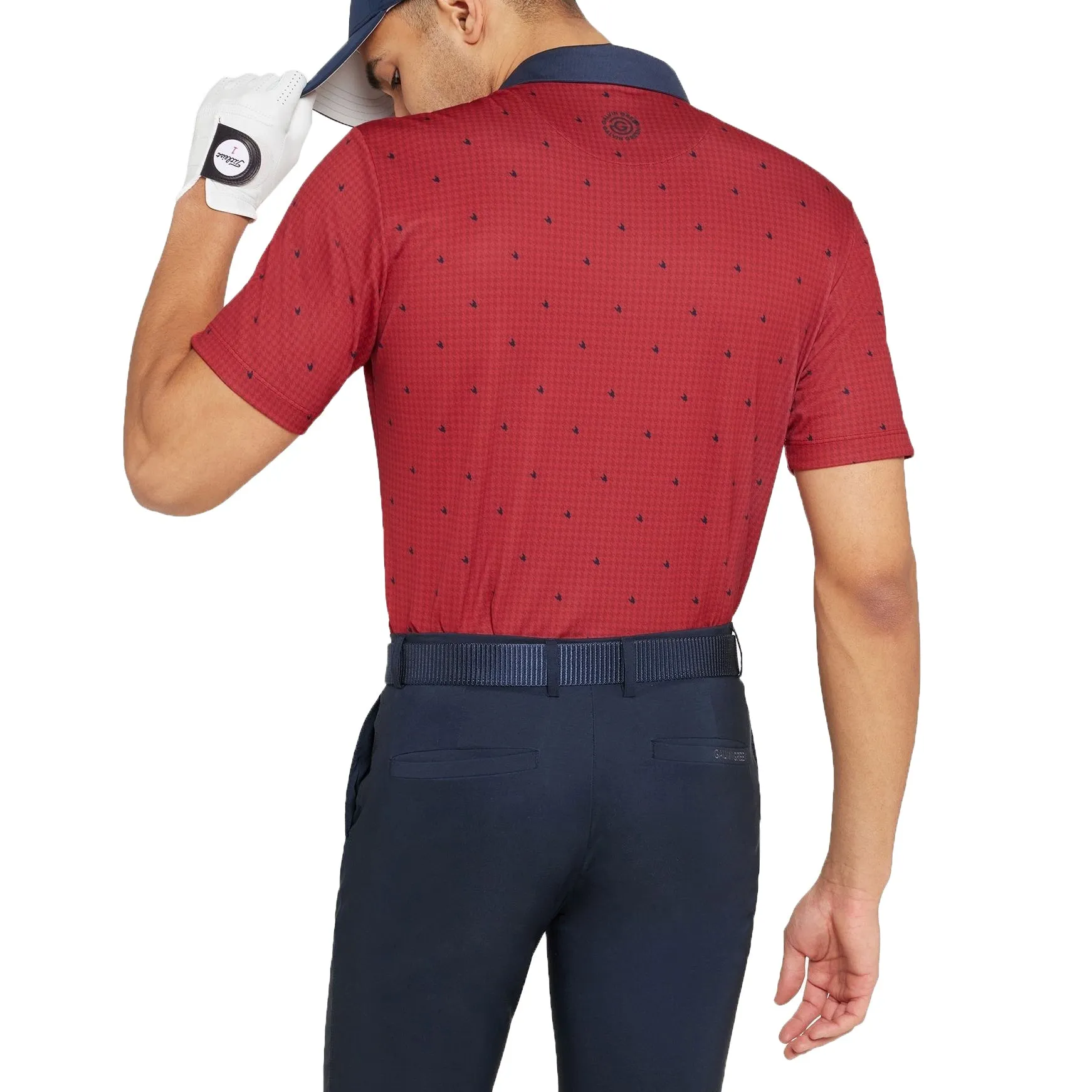 Galvin Green Marley Breathable Golf Polo Shirt - Red/Navy Golf Apparel Tri Blend Composition
