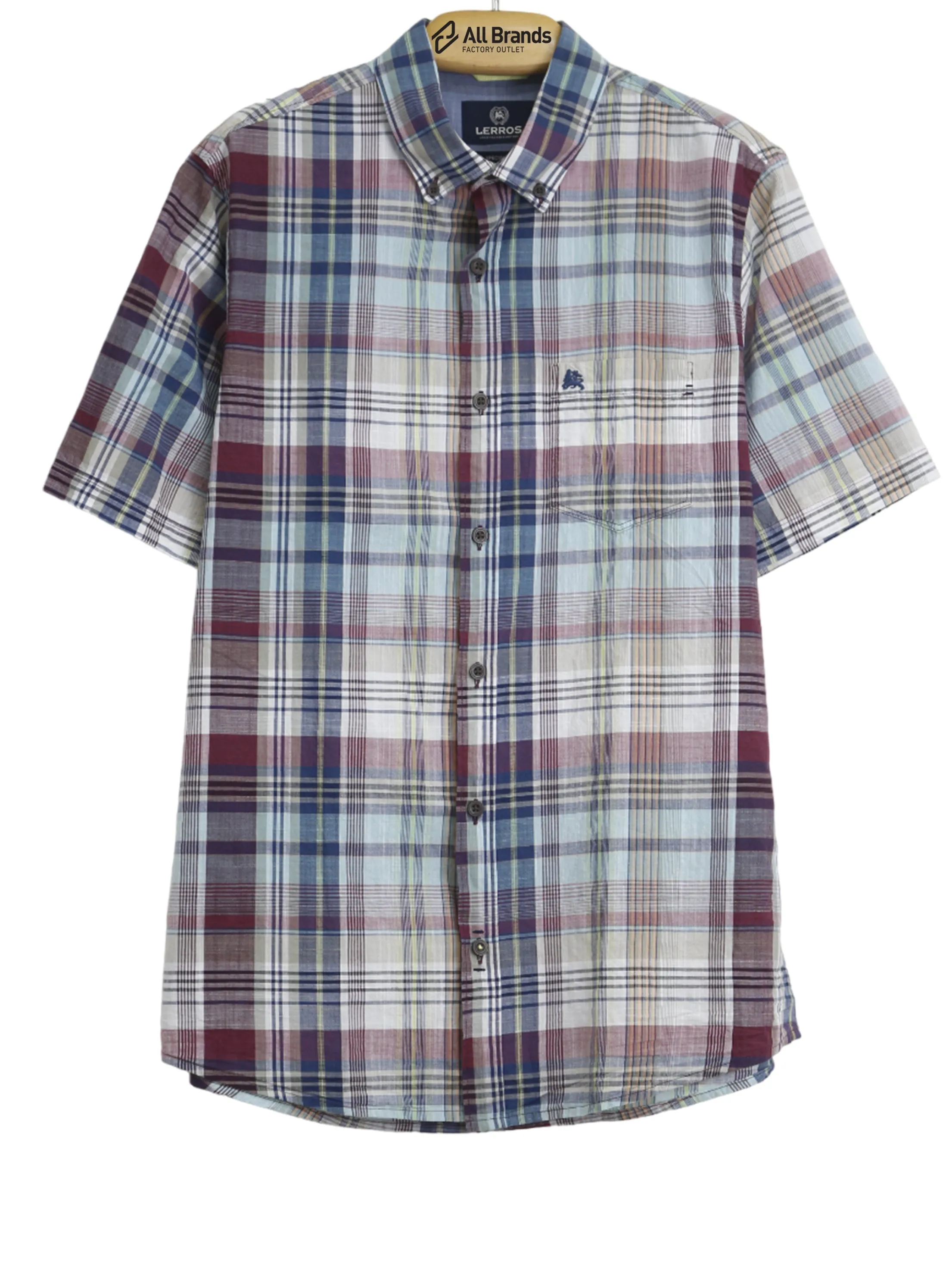 Corporate Event Durable Texture Men's Plaid Chemise,Multi