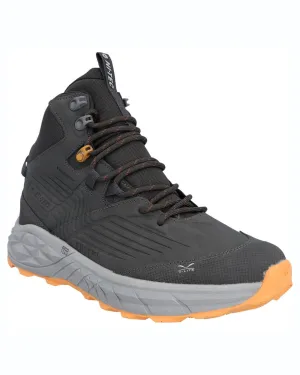 Hi-Tec Mens Fuse Trek Mid Hiking Boots synthetic leather Night Glow