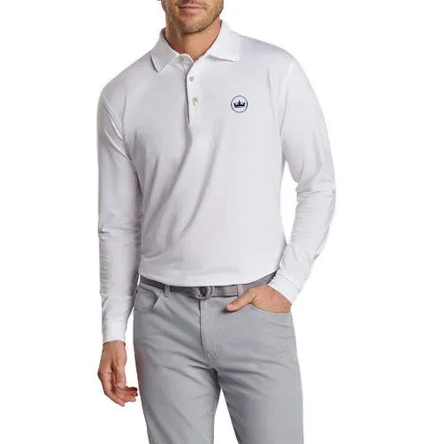 Active Essentials Optimal Airflow Texture Peter Millar Performance Stretch Jersey Long Sleeve Golf Shirt - White