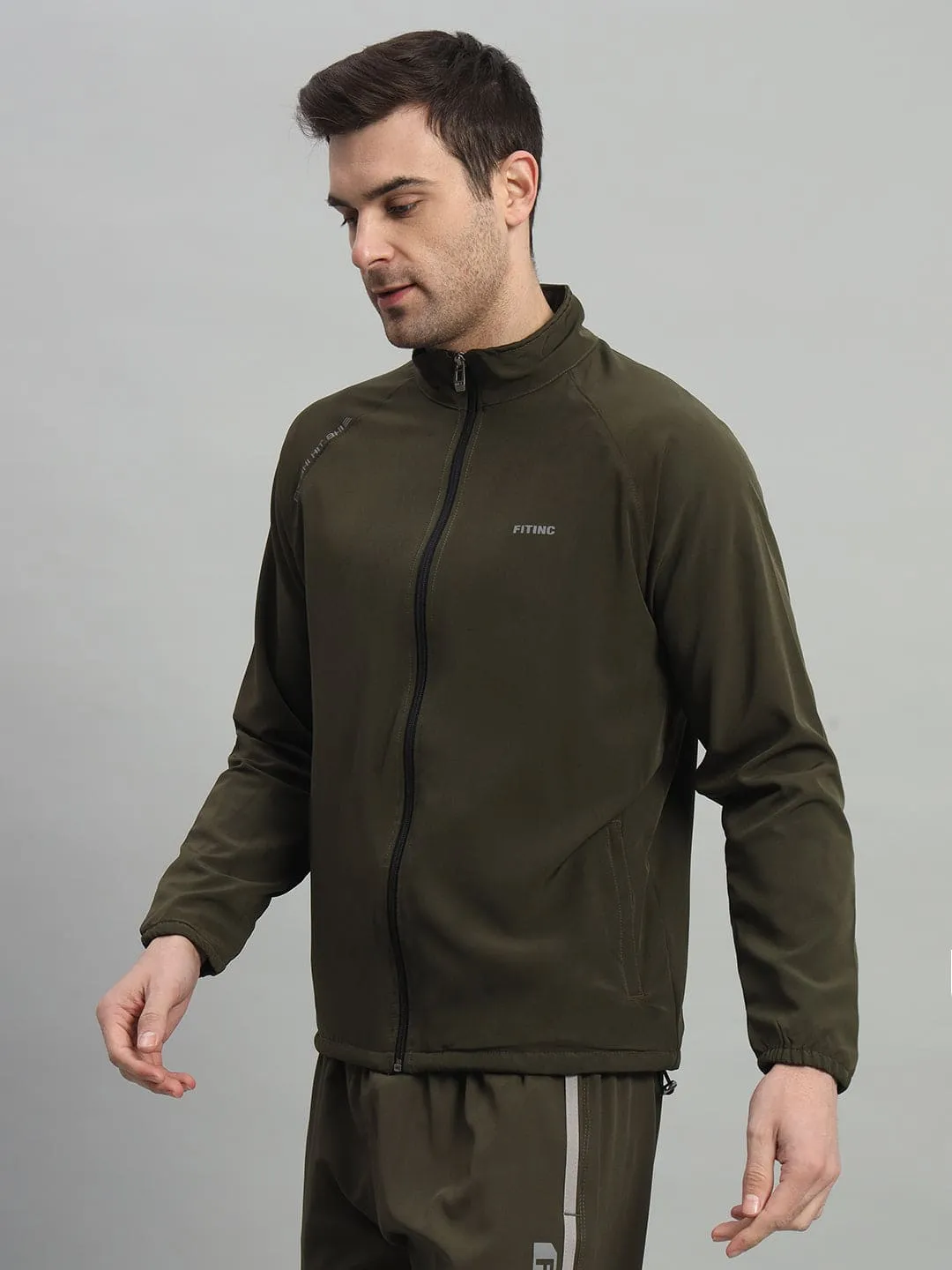 Track Performance Jacket - Olive Antibacterial Treatment