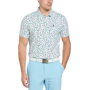 Breathable Jersey Original Penguin Mens Lemonade Print Golf Shirt Polo - BRIGHT WHITE