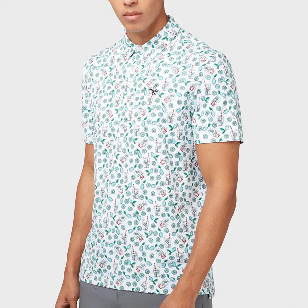 Original Penguin Mens Lemonade Print Golf Shirt Polo - BRIGHT WHITE Chic Vibe