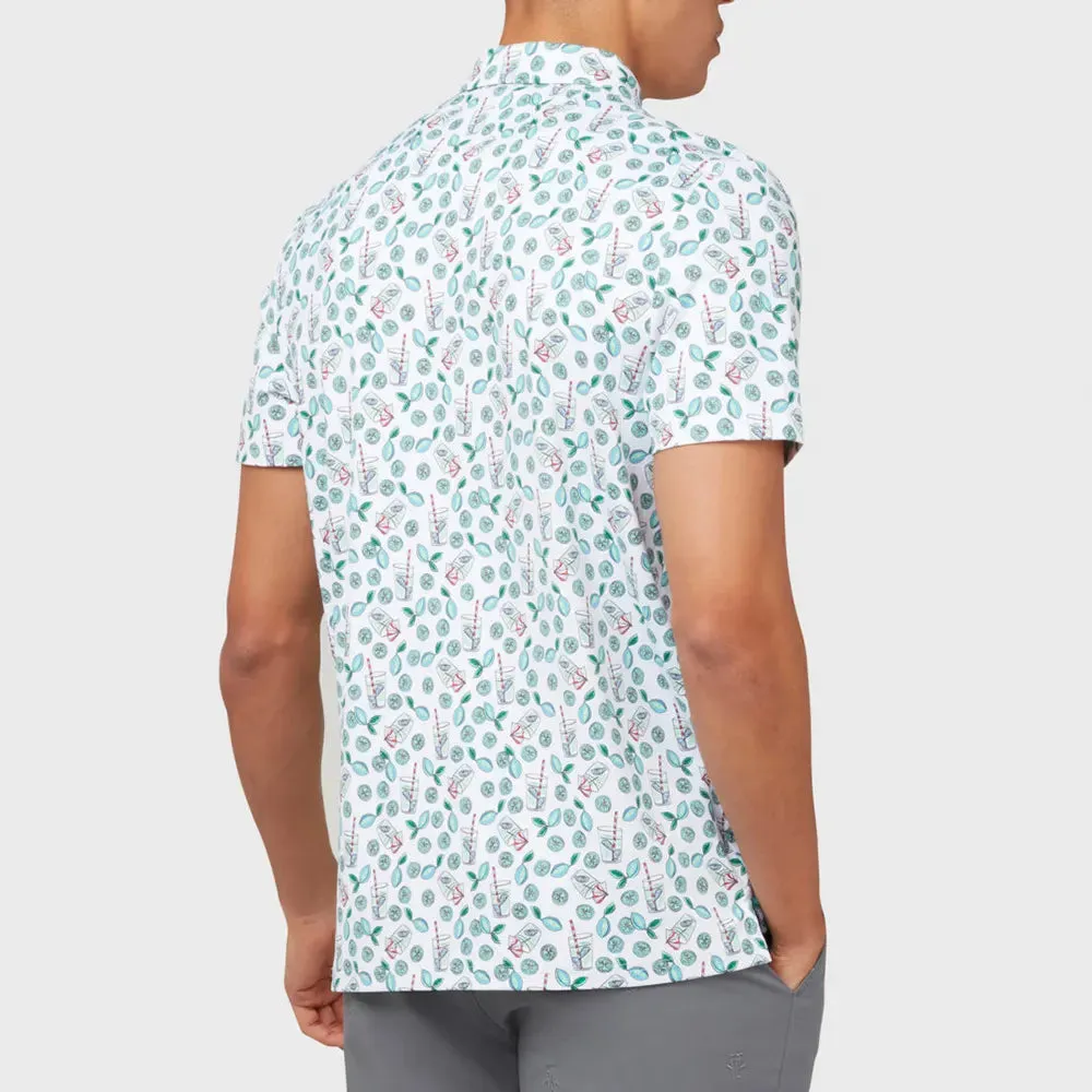Chill Outfit Sporty Layering Original Penguin Mens Lemonade Print Golf Shirt Polo - BRIGHT WHITE