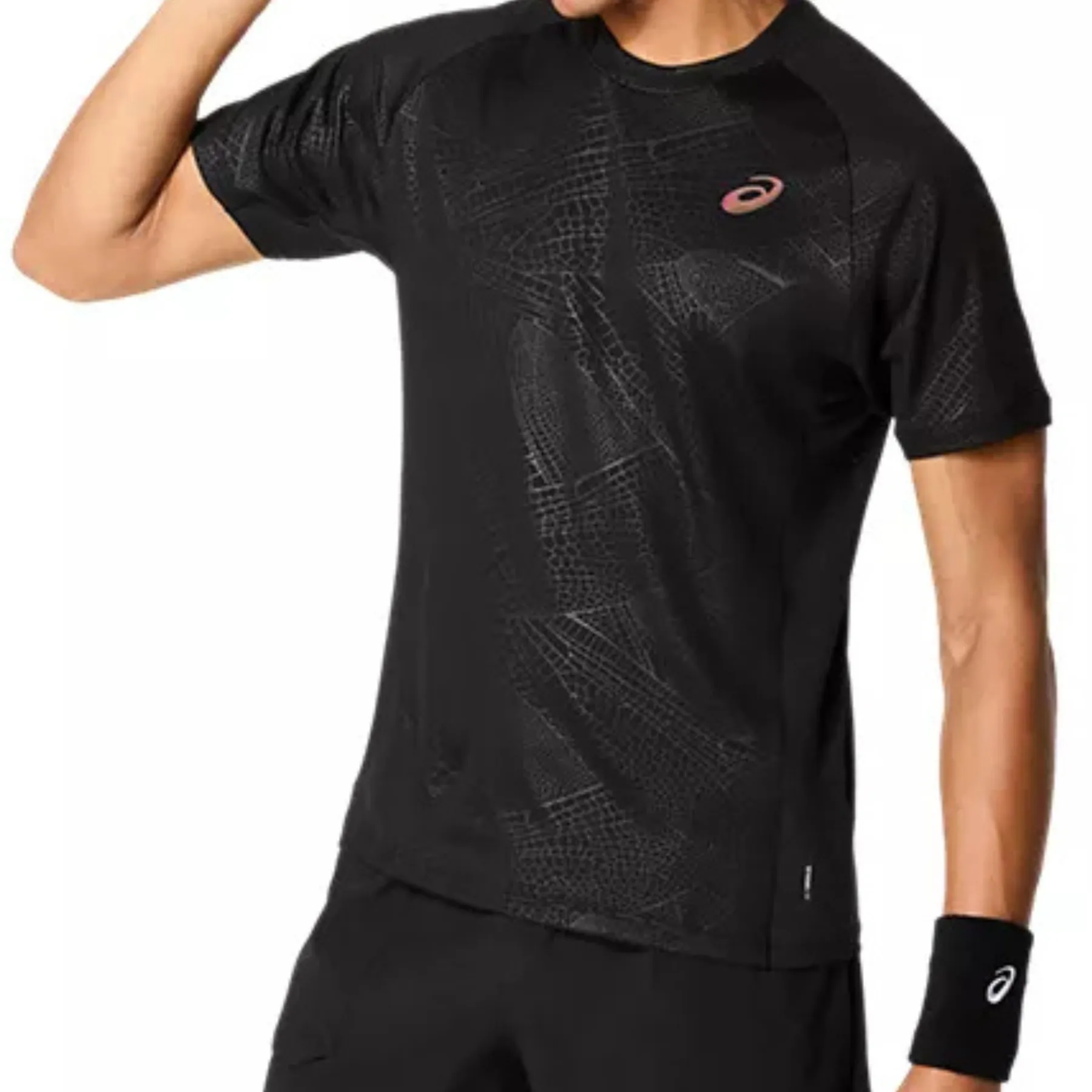 Perfect Comfort Wear Limited Edition Asics Match Short Sleeve Mens Tennis Top Night - Performance Black
