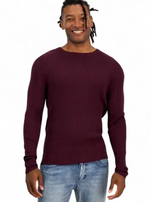 Slim Silhouette Easy Wear Men's Knitted Sweaters,Burgundy