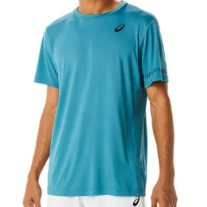 Asics Court Men Short Sleeve Tee - Misty Pine Performance Wear Fit brandable