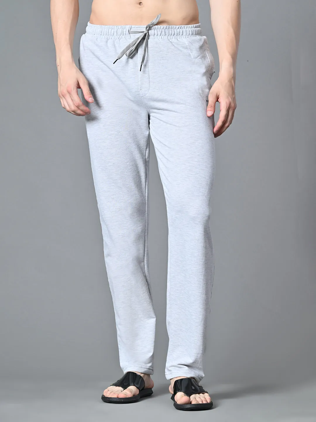 Essential Regular Fit Cotton Track Pant ?C Melange Grey Versatile Fit Flexible Ankle Cuffs
