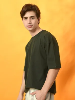 Everyday Trend Low carbon footprint Relaxed Oversized 100% Cotton Solid Tee ?C Green
