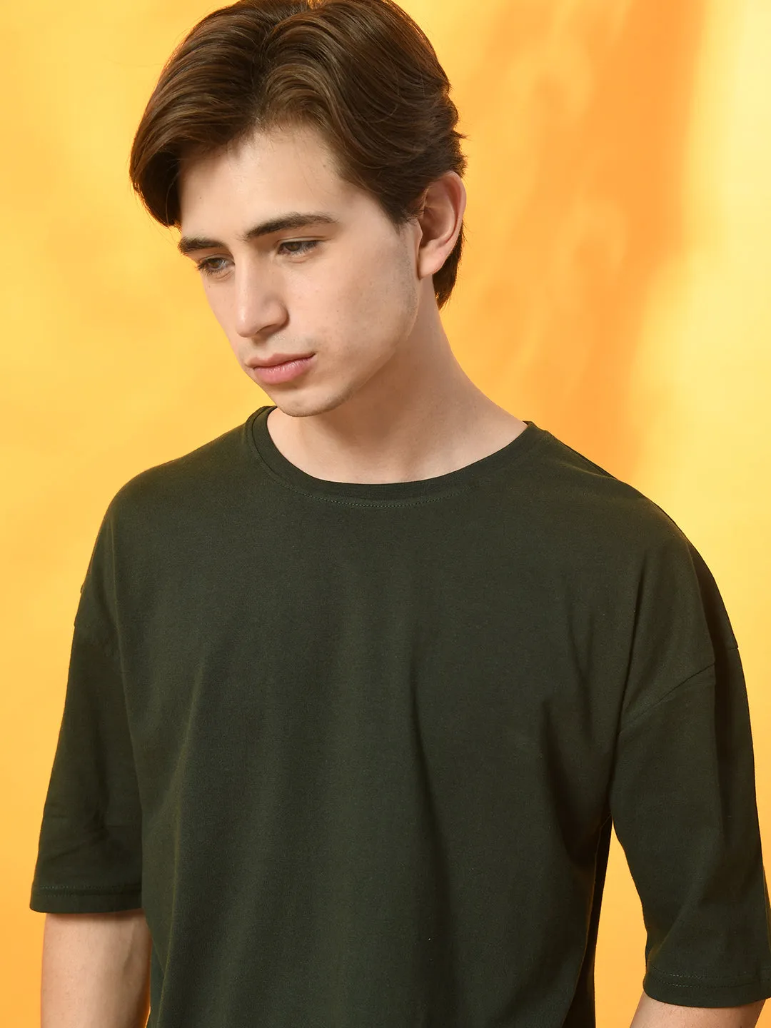 Quick Fit Performance Relaxed Oversized 100% Cotton Solid Tee ?C Green