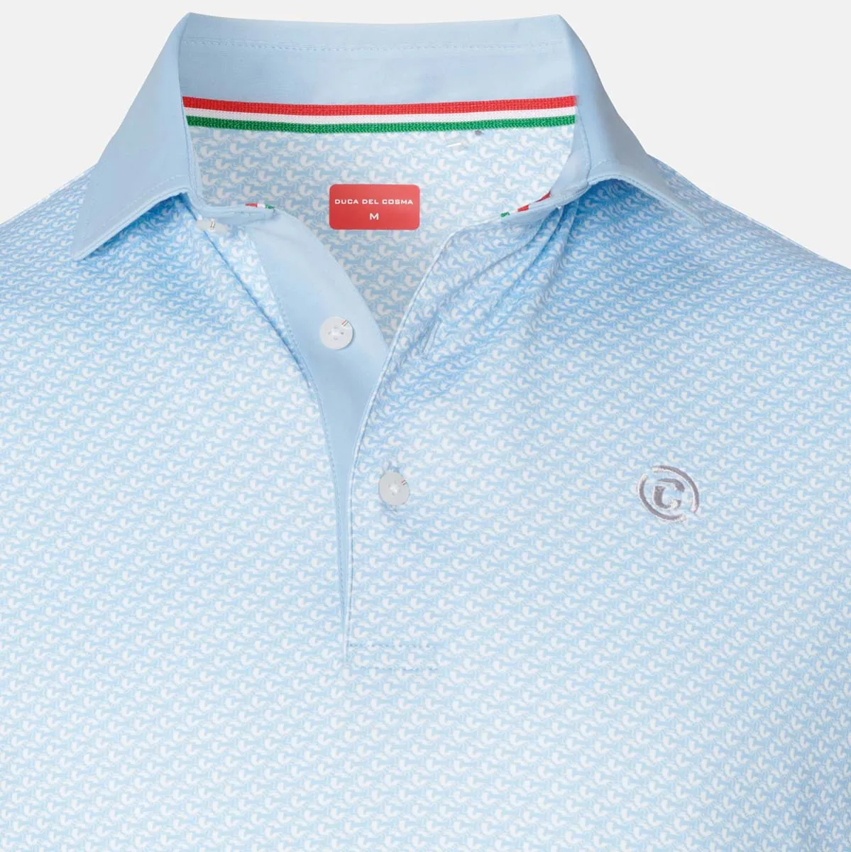 Polo Rocco - Light Blue/White Advanced Moisture Management Flexible stretch