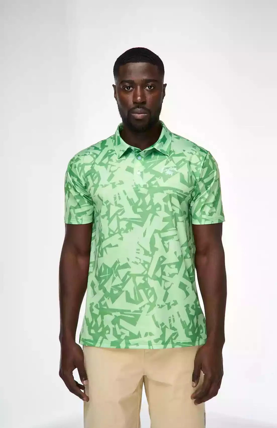 Shatter Print Signature Golf Polo Cotton Blend Retro Vibe