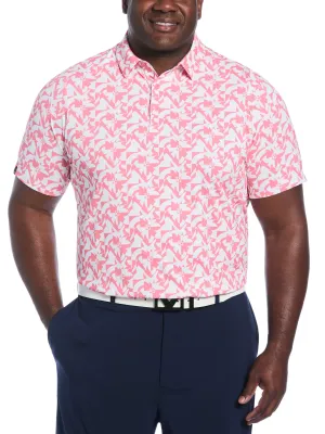 Sporty Style Effortless Fashion Big & Tall Layered Floral Print Polo