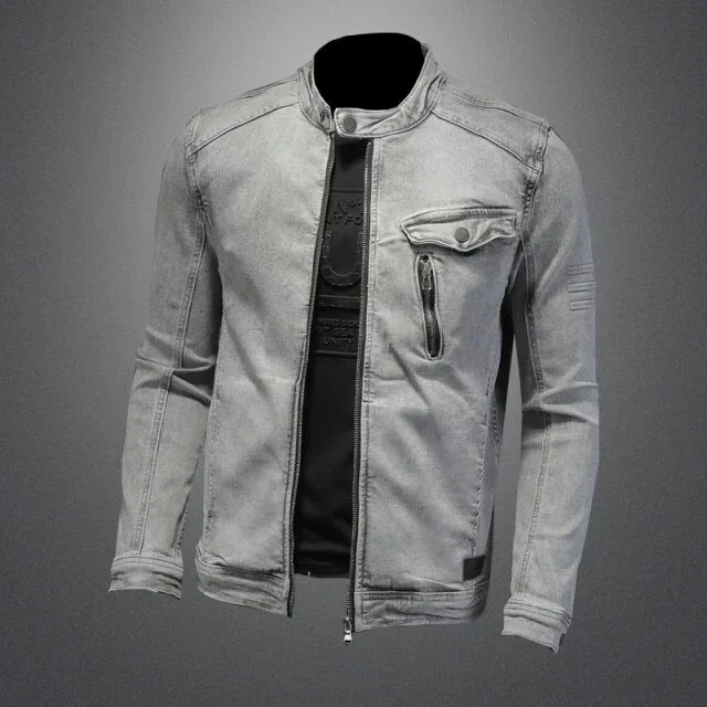 Picnic Fun Spark Mood West Louis? Moto Biker Streetwear Denim Jacket