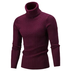 Elegant Dress BreathableFabric West Louis? Turtleneck Solid Casual Sweater