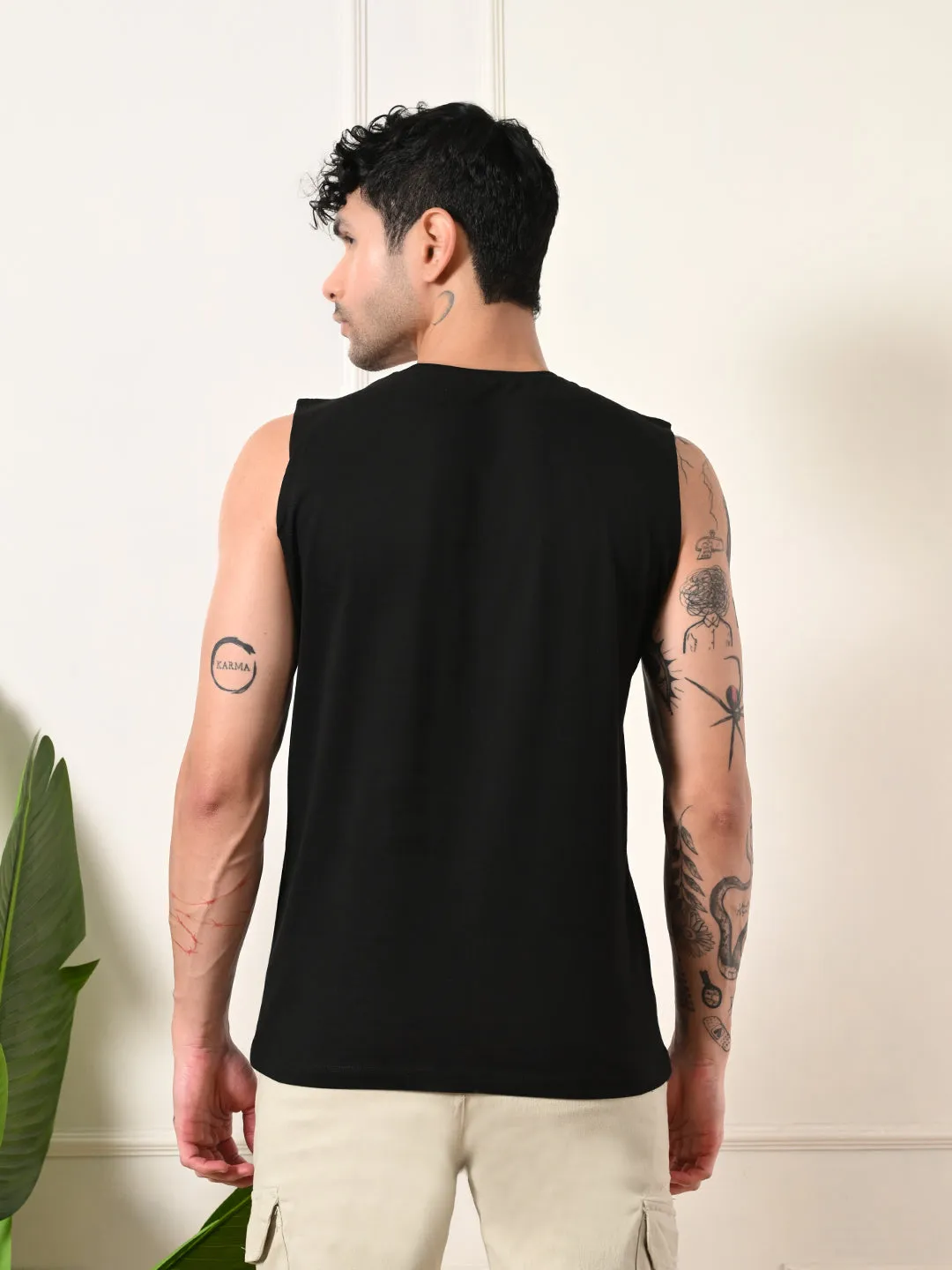 Still Glow Winter Style Easy-wear Brooklyn Cotton Sando ?C Black