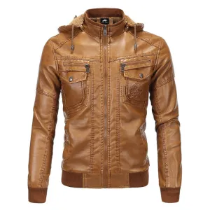 West Louis? Luxury Fleece PU Leather Jacket AntiStatic Cloth