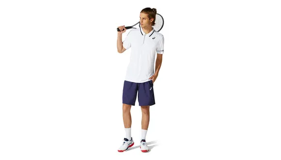 Asics Court Polo - Brilliant White DoubleLayered Hem Binding UV Protection