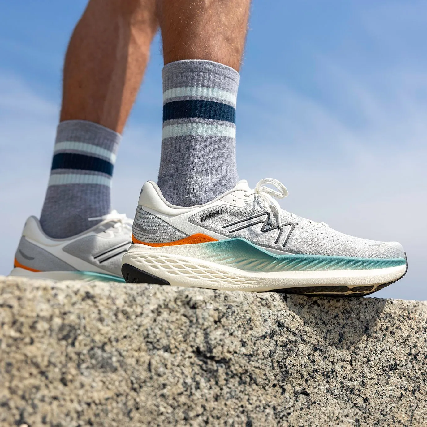 Non Binding Collar Padding MEN'S MESTARI RUN 1.5 - WHITE / DUSTY TURQUOISE