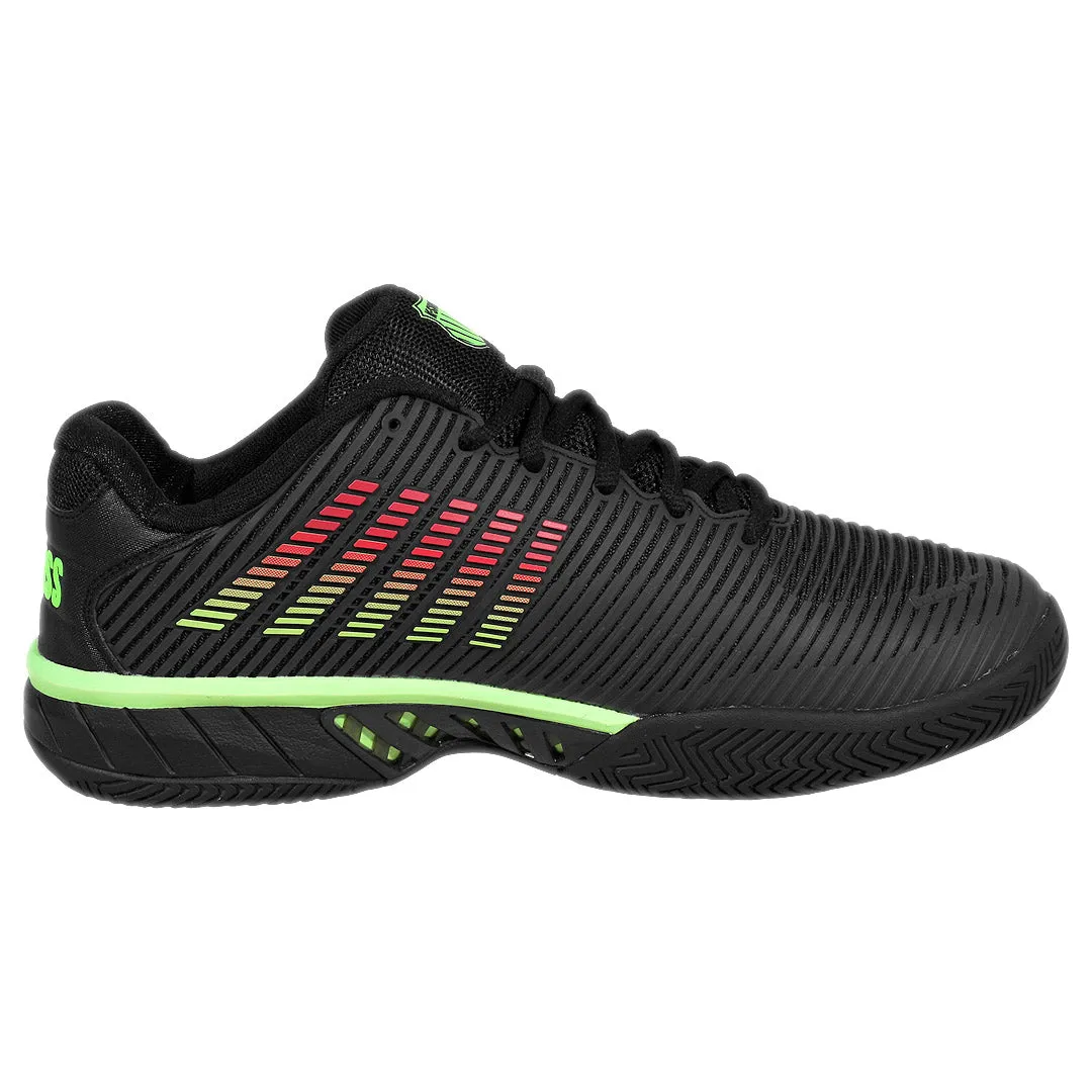K-Swiss Men's Hypercourt Express 2 - 2E Width - Black/Soft Neon Green Advanced Drainage Breathable knit