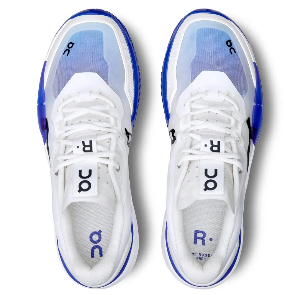 On Men's THE ROGER Pro 2 - White/Indigo Blister Prevention Padding Energy Return Foam