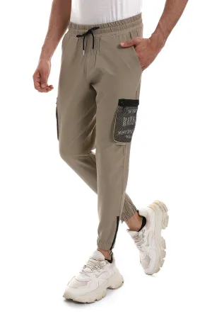 Side Mesh Pocket Textured Khaki Jogger UV Protection SnagFreeFabric