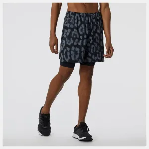 Men's R.W.Tech Printed 2-in-1 Short Durable Material No Ride Up Silicone Grip