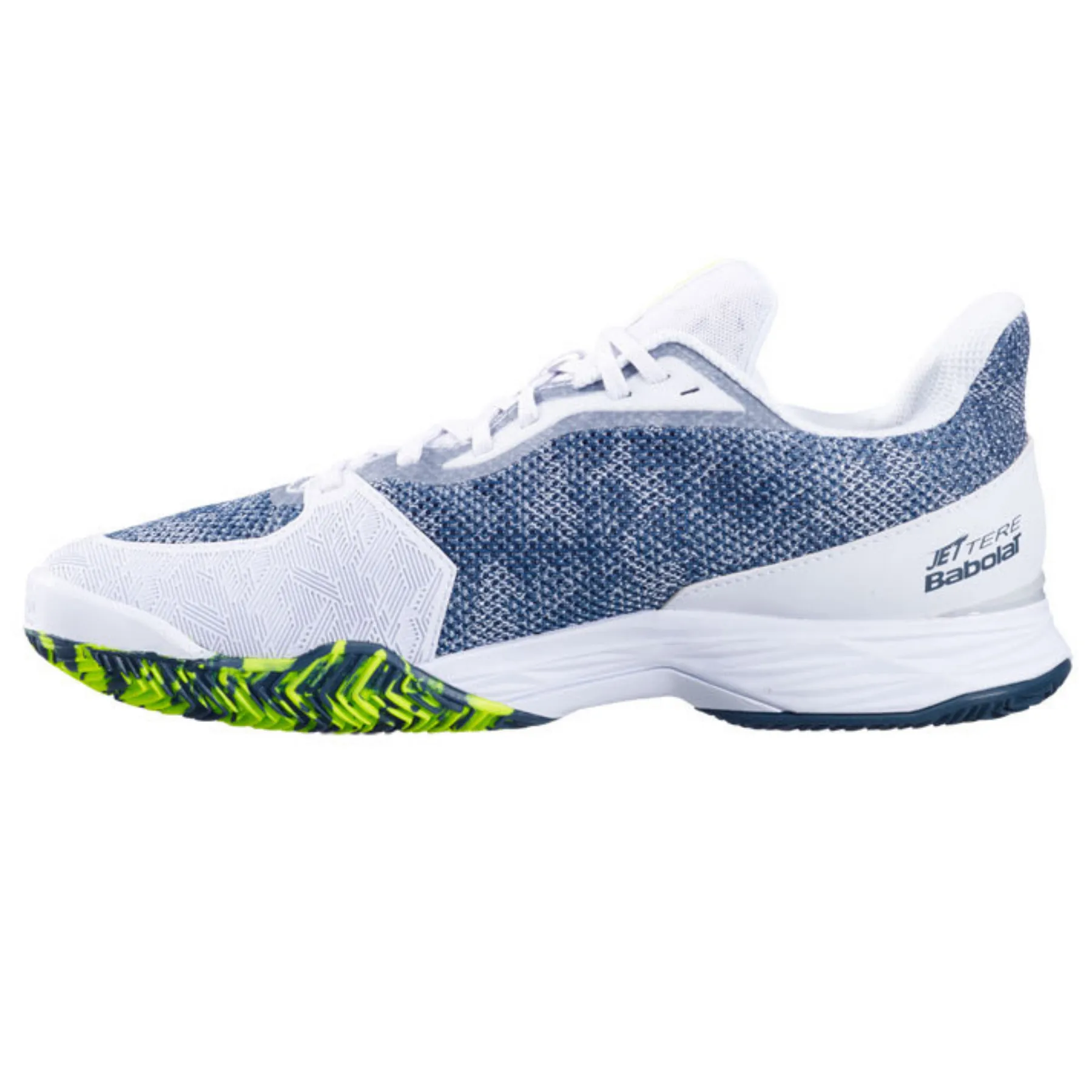 Adaptive Lacing System Babolat Jet Tere Clay Men's Tennis Shoes -  White/Dark Blue
