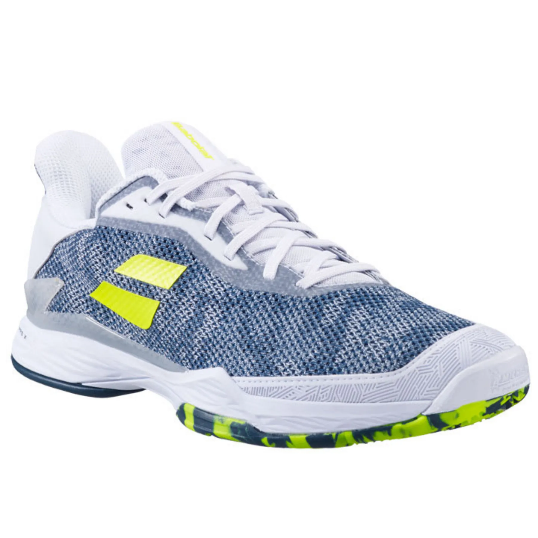 Babolat Jet Tere Clay Men's Tennis Shoes -  White/Dark Blue Seamless Upper Construction