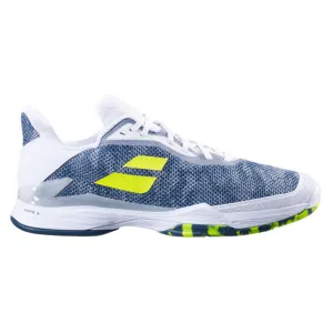 Babolat Jet Tere Clay Men's Tennis Shoes -  White/Dark Blue Stylish Design Grounded Traction
